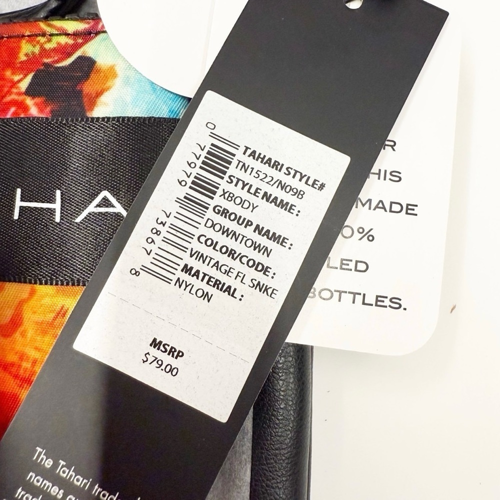 NWT Tahari Black Crossbody Bag and Watercolor Wristlet Set - Picture 7 of 8